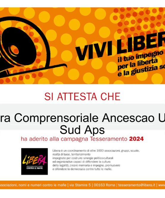 ANCeSCAO UMBRIA SUD ADERISCE A LIBERA